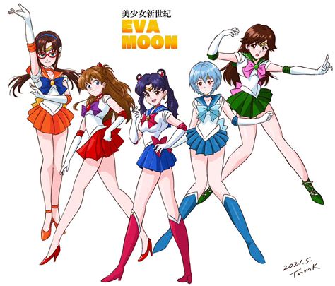 EVA MOON (Evangelion x Sailor Moon) art by @tsunemoku